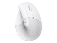 Logitech Lift for Mac - Ratón vertical - ergonómico - óptico - 6 botones - inalámbrico - Bluetooth - receptor de USB Logitech Logi Bolt - blanco hueso 910-006477