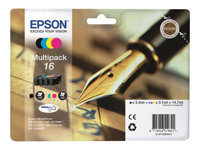 Epson 16 Multipack - Paquete de 4 - negro, amarillo, cián, magenta - original - cartucho de tinta - para WorkForce WF-2010, 2510, 2520, 2530, 2540, 2630, 2650, 2660, 2750, 2760 C13T16264010