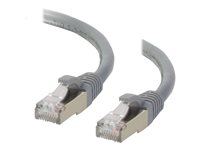 C2G Cat6a Booted Shielded (STP) Network Patch Cable - Cable de interconexión - RJ-45 (M) a RJ-45 (M) - 1.5 m - STP - CAT 6a - moldeado, sin enganches, trenzado - gris 89902