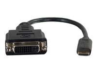 C2G HDMI Mini to Single Link DVI-D Adapter Converter Dongle - Adaptador de vídeo - enlace simple - DVI-D hembra a mini HDMI macho - 20.3 cm - doble blindado - negro 80505