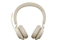 Jabra Evolve2 65 MS Stereo - Auricular - en oreja - Bluetooth - inalámbrico - USB-A - aislamiento de ruido - beige - Certificado para Equipos de Microsoft 26599-999-998