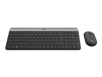 Logitech Slim Wireless Combo MK470 - Juego de teclado y ratón - inalámbrico - 2.4 GHz - QWERTY - español - grafito 920-009198