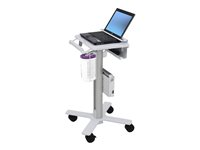 Ergotron StyleView - Carrito - ligero - para escáner de cuaderno / códigos de barras - médico - acero - blanco, aluminio - tamaño de pantalla: hasta 17" SV10-1100-0