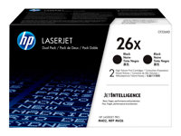 HP 26X - Paquete de 2 - Alto rendimiento - negro - original - LaserJet - cartucho de tóner (CF226XD) - para LaserJet Pro M402, MFP M426 CF226XD