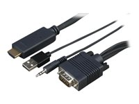 Sony CAB-VGAHDMI1 - Cable HDMI - HDMI macho a USB, HD-15 (VGA), miniconector estéreo macho - 1 m - para Sony FW-43XD8001, FW-49XD8001, FW-55XD8501, FW-65XD8501, FW-75XD8501, FW-85XD8501 CAB-VGAHDMI1