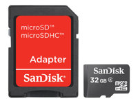 SanDisk - Tarjeta de memoria flash (adaptador microSDHC a SD Incluido) - 32 GB - Class 4 - microSDHC - negro SDSDQB-032G-B35