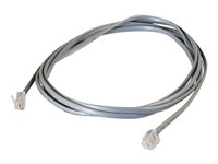 C2G RJ11 6P4C Straight Modular Cable - Cable de teléfono - RJ-11 (M) a RJ-11 (M) - 3 m - gris 83865