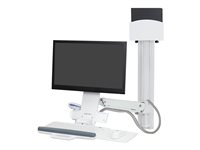 Ergotron StyleView Sit-Stand Combo System - Kit de montaje (bandeja de teclado, montaje de CPU en pared, brazo de monitor ajustable) - para pantalla LCD / equipo PC - soporte pequeño para CPU - aluminio, plástico de alta calidad - blanco - tamaño de pantalla: hasta 24 pulgadas 45-273-216