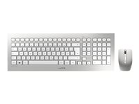 CHERRY DW 8000 - Juego de teclado y ratón - inalámbrico - 2.4 GHz - español - blanco, plata JD-0310ES
