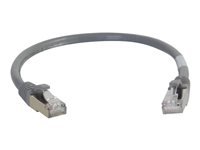 C2G Cat6a Booted Shielded (STP) Network Patch Cable - Cable de interconexión - RJ-45 (M) a RJ-45 (M) - 0.5 m - STP - CAT 6a - moldeado, sin enganches, trenzado - gris 89900