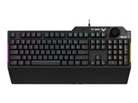 ASUS TUF Gaming K1 - Teclado - retroiluminado - USB - negro 90MP01X0-BKSA00