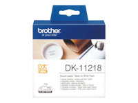 Brother DK-11218 - Negro sobre blanco - rollo (2,4 cm) 1000 uds. (1 bobina(s) x 1000) etiquetas - para Brother QL-1050, QL-1060, QL-500, QL-550, QL-560, QL-570, QL-580, QL-650, QL-700, QL-720 DK11218