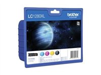 Brother LC1280XL Value Pack - Paquete de 4 - gran capacidad - negro, amarillo, cián , magenta - original - blíster - cartucho de tinta - para MFC J5910DW, J6510DW, J6710DW, J6910DW LC1280XLVALBP