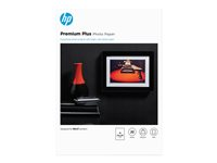 HP Premium Plus Papel fotográfico - Semibrillante - A4 (210 x 297 mm) - 300 g/m² - 20 hoja(s) papel fotográfico brillante - para ENVY 50XX; ENVY Inspire 7255, 79XX; Officejet 52XX, 80XX; Photosmart B110, Wireless B110 CR673A