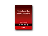 Canon Pro Premium PM-101 - Mate suave - 310 micrones - A4 (210 x 297 mm) - 210 g/m² - 20 hoja(s) papel fotográfico brillante - para PIXMA PRO-1, PRO-10, PRO-100 8657B005