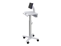 Ergotron StyleView Tablet Cart, SV10 - Carrito - para tableta/teclado - médico - metal - blanco, aluminio - tamaño de pantalla: hasta 12 pulgadas - Conforme a la TAA SV10-1400-0