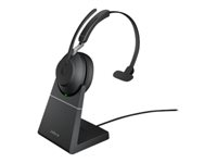 Jabra Evolve2 65 UC Mono - Auricular - en oreja - convertible - Bluetooth - inalámbrico - USB-C - aislamiento de ruido - negro - con base de carga 26599-889-889