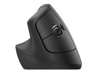 Logitech Lift Vertical Ergonomic Mouse - Ratón vertical - ergonómico - zurdo - óptico - 6 botones - inalámbrico - Bluetooth, 2.4 GHz - receptor de USB Logitech Logi Bolt - grafito 910-006474