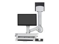 Ergotron StyleView - Kit de montaje (soporte para CPU, bandeja de teclado, montaje de monitor) - para pantalla LCD / equipo PC - soporte mediano para CPU - aluminio, plástico de alta calidad - blanco - tamaño de pantalla: hasta 24 pulgadas 45-270-216