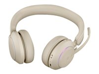 Jabra Evolve2 65 MS Stereo - Auricular - en oreja - Bluetooth - inalámbrico - USB-C - aislamiento de ruido - beige - Certificado para Equipos de Microsoft 26599-999-898