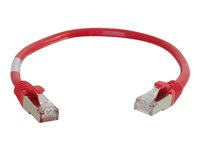 C2G Cat5e Booted Shielded (STP) Network Patch Cable - Cable de interconexión - RJ-45 (M) a RJ-45 (M) - 15 m - STP - CAT 5e - moldeado - rojo 83796