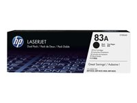 HP 83A - Paquete de 2 - negro - original - LaserJet - cartucho de tóner (CF283AD) - para LaserJet Pro M201, MFP M125, MFP M127, MFP M225 CF283AD