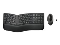 Kensington Pro Fit Ergo Wireless Keyboard and Mouse - Juego de teclado y ratón - inalámbrico - 2.4 GHz, Bluetooth 4.0 - español - negro K75406ES