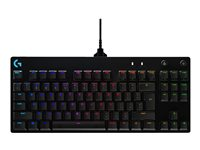 Logitech G Pro Mechanical Gaming Keyboard - Teclado - retroiluminación - USB - Internacional de EE. UU. - interruptor: GX Blue Clicky - negro 920-009392