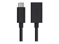 Belkin 3.0 USB-C to USB-A Adapter - Adaptador USB - USB-C (M) reversible a USB Tipo A (H) - USB 3.0 - 3 A - negro F2CU036BTBLK