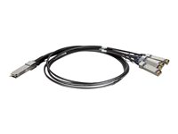 D-Link Direct Attach Cable - Cable de conexión directa - QSFP+ a QSFP+ - 1 m - biaxial DEM-CB100QXS-4XS