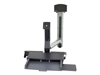 Ergotron StyleView Sit-Stand Combo System with Worksurface - Kit de montaje (asa, soporte para CPU, 2 fundas para pistas, 2 canales de cable, reposamuñecas, montaje de pantalla, bandeja de teclado, montaje de CPU en pared, bandeja corredera para ratón, soporte de montaje VESA, guía de pared de 34", espaciador para CPU, kits de soportes de montaje para brazo y CPU, soporte para escáner de código de barras y ratón, brazo combinado) - para pantalla LCD / equipo PC - soporte pequeño para CPU - aluminio, plástico de alta calidad - aluminio pulido - tamaño de pantalla: hasta 24 pulgadas 45-272-026