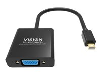 Vision Professional - Adaptador de vídeo - Mini DisplayPort (M) a HD-15 (VGA) (M) - negro TC-MDPVGA/BL