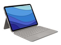 Logitech Combo Touch - Caja de teclado y folio - con panel táctil - luz trasera - Apple Smart connector - QWERTY - Reino Unido - arena - para Apple iPad Pro de 11" (1ª generación, 2ª generación, 3ª generación) 920-010172