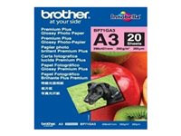 Brother Innobella Premium Plus BP71GA3 - Brillante - A3 (297 x 420 mm) - 260 g/m² - 20 hoja(s) papel fotográfico brillante - para Brother HL-J6000, MFC-J2340, J3540, J3940, J5630, J6580, J6583, J6983, J6995, J6997, J6999 BP71GA3