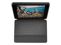 Logitech Rugged Folio - Caja de teclado y folio - Apple Smart connector - QWERTY - español - para Apple 10.2-inch iPad (7ª generación, 8ª generación) 920-009317