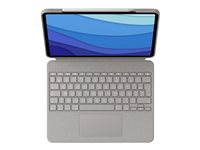 Logitech Combo Touch - Caja de teclado y folio - con panel táctil - luz trasera - Apple Smart connector - AZERTY - francés - arena - para Apple iPad Pro de 12,9" (5ª generación) 920-010218