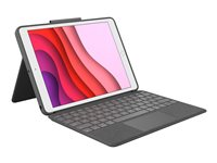 Logitech Combo Touch - Caja de teclado y folio - con panel táctil - luz trasera - Apple Smart connector - QWERTY - Pan Nordic - grafito - para Apple 10.2-inch iPad (7ª generación, 8ª generación, 9ª generación) 920-009628