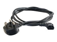 C2G 3m 18 AWG UK 90° Power Cord (IEC320C13R to BS 1363) - Cable de alimentación - IEC 60320 C13 a BS 1363 (M) angular - 3 m - negro C2G82036