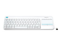 Logitech Wireless Touch Keyboard K400 - Teclado - inalámbrico - 2.4 GHz - Español - blanco 920-005930