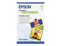 Epson Photo Quality Self Adhesive Sheets - Autoadhesivo - A4 (210 x 297 mm) - 167 g/m² - 10 uds. hojas - para Expression Home HD XP-15000; Expression Premium XP-540, 6000, 6005, 900 C13S041106