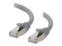 C2G Cat6a Booted Shielded (STP) Network Patch Cable - Cable de interconexión - RJ-45 (M) a RJ-45 (M) - 2 m - STP - CAT 6a - moldeado, sin enganches, trenzado - gris 89903