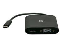 C2G USB C to HDMI & VGA Dual Monitor Adapter - 4K 30Hz - Black - Adaptador de vídeo - USB-C macho a HD-15 (VGA), HDMI hembra - negro - admite 4K30Hz C2G29830