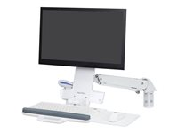 Ergotron StyleView Sit-Stand Combo - Kit de montaje (brazo articulado, bandeja de teclado) - para pantalla LCD / equipo PC - aluminio, plástico de alta calidad - blanco - tamaño de pantalla: hasta 24 pulgadas - se puede instalar en la pared 45-266-216