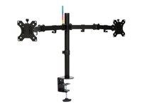 Kensington SmartFit Ergo Dual Extended Monitor Arm - Kit de montaje - brazo ajustable - para 2 monitores - metal - negro - tamaño de pantalla: hasta 32" - escritorio, pinza en C, ojal, montable en escritorio K55409WW