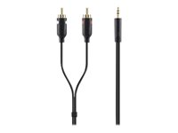 Belkin - Cable de audio - RCA x 2 macho a miniconector estéreo macho - 2 m - doble blindado F3Y116BT2M