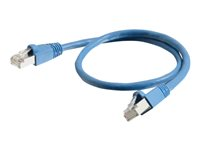 C2G Cat6a Booted Shielded (STP) Network Patch Cable - Cable de interconexión - RJ-45 (M) a RJ-45 (M) - 7 m - STP - CAT 6a - moldeado, sin enganches, trenzado - azul 89913