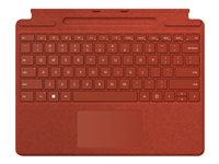 Microsoft Surface Pro Signature Keyboard - Teclado - con panel táctil, acelerómetro, bandeja de carga y almacenamiento Surface Slim Pen 2 - QWERTY - español - rojo amapola - comercial - para Surface Pro 8 8XB-00032