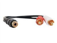 C2G Value Series Y-Cable - Adaptador de audio - RCA hembra a RCA macho - blindado - negro 80138