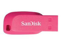 SanDisk Cruzer Blade - Unidad flash USB - 16 GB - USB 2.0 - rosa eléctrico SDCZ50C-016G-B35PE