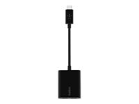 Belkin Connect Audio + Charge - Adaptador de carga/auriculares USB-C a USB-C - USB-C macho a USB-C hembra - 14 m - negro - USB Power Delivery (60W) F7U081BTBLK